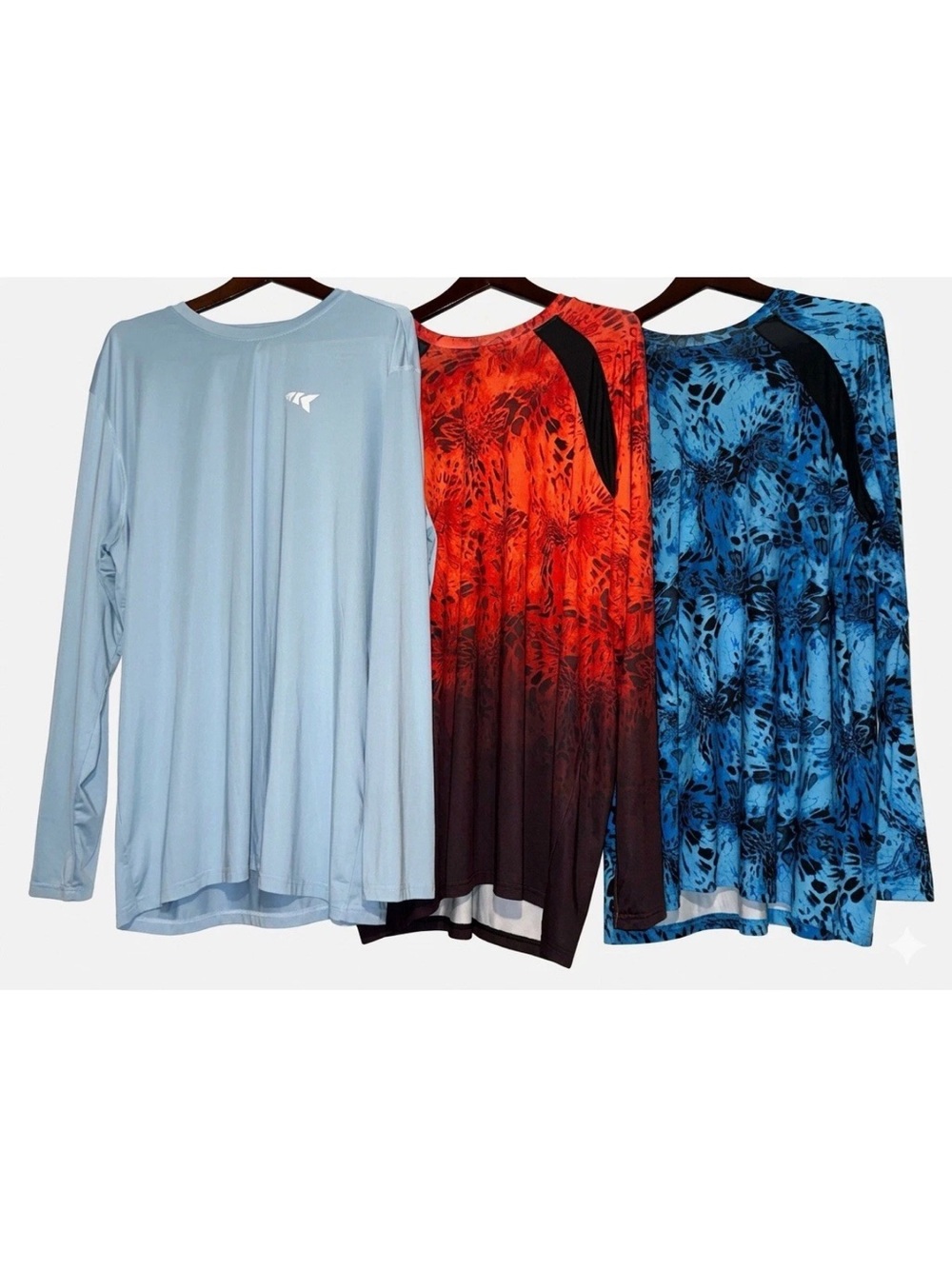 KastKing Mens UPF 50+ Performance Fishing Long Sleeve Shirts Trio Camo & Solid